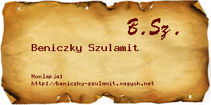 Beniczky Szulamit névjegykártya