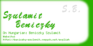 szulamit beniczky business card
